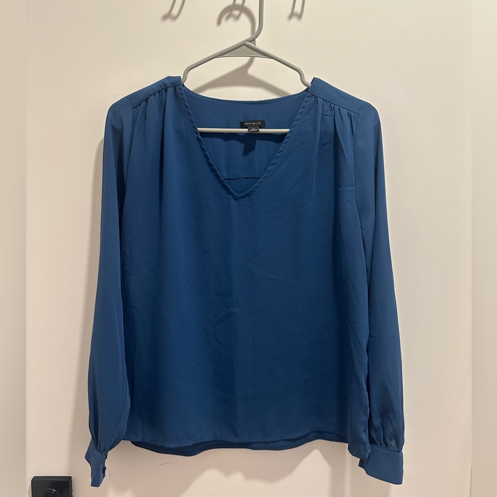 Ann Taylor Royal Blue Blouse Size XS